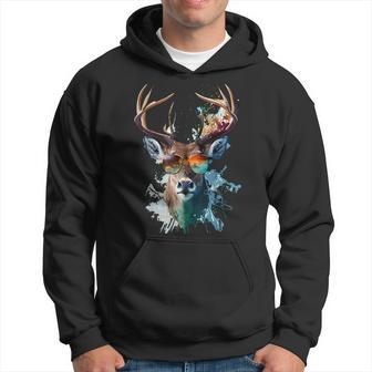Cool Stag With Sunglasses Hoodie - Seseable