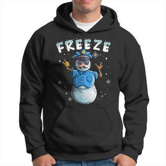 Cop Snowman Freeze Police Christmas Snow Hoodie - Monsterry UK