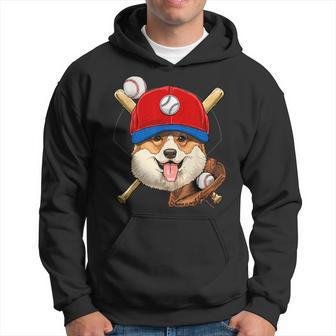 Corgi Baseball Dog Lovers Baseball Player Hoodie - Monsterry CA