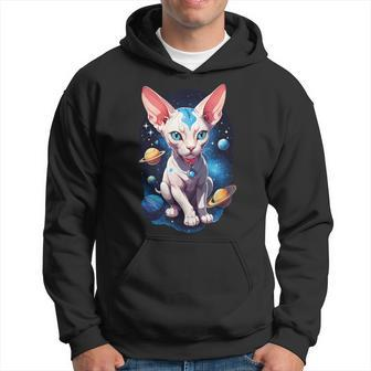 Cosmic Cat Sphynx Cat Kitty Space Galaxy Hairless Sphynx Cat Hoodie - Seseable