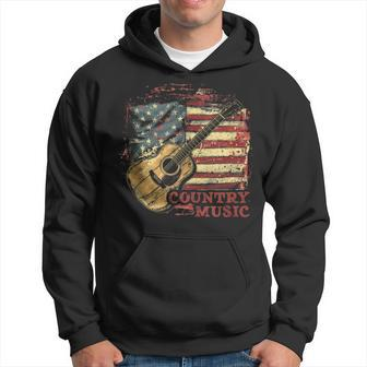 Country Music Outlaw Western Usa Patriotic Vintage Guitar Hoodie - Monsterry CA