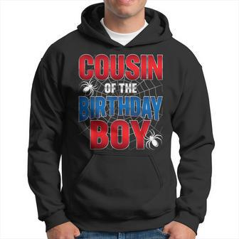 Cousin Of The Birthday Boy Costume Spider Web Birthday Party Hoodie - Seseable