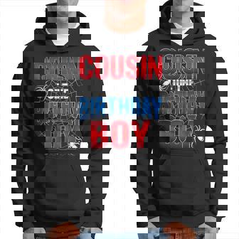 Cousin Of The Birthday Boy Costume Spider Web Birthday Party Hoodie - Seseable