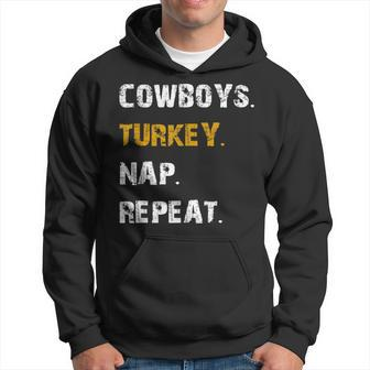 Cowboys Turkey Nap Repeat Thanksgiving Football Hoodie - Monsterry