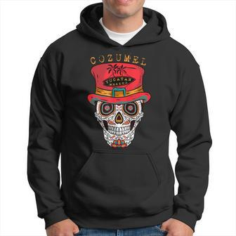Cozumel Mexico Sugar Skull & Hat Souvenir Hoodie - Monsterry