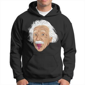 Crazy Professor Of Physics Albert Einst Shows Tongue Hoodie - Seseable