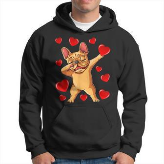 The Cream French Bulldog Dabbing Heart Valentines Day Hoodie - Monsterry