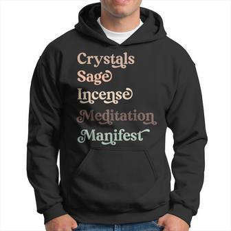 Crystals Sage Incense Meditation Manifest Spirituality Hoodie - Monsterry