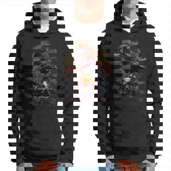 Cuervointage Espeluznante Cuervo Y Calavera Gótico Sudadera - Regaloses