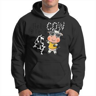 Cute 4Th Cow Farm Animals Bday Holy Cow I'm 4 Birthday Boy Hoodie - Monsterry