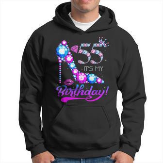 Cute 55 Years Old It's My 55Th Birthday Party Gems High Heel Hoodie - Thegiftio UK