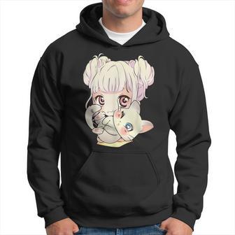 Cute Anime Und Katzen Für N Manga Kawaii Grafik Otaku Black Hoodie - Seseable