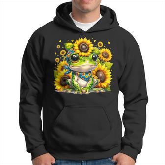 Cute Baby Frog Sunflowers Hoodie | Mazezy