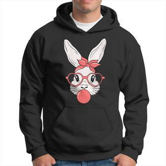 Cute Bunny With Bandana Glasses Headband Happy Easter Day Hoodie - Monsterry UK