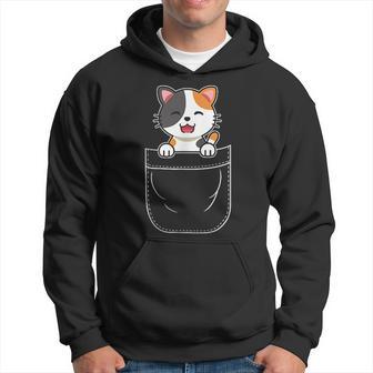 Cute Calico Cat Kitten In Pocket Hoodie - Monsterry DE