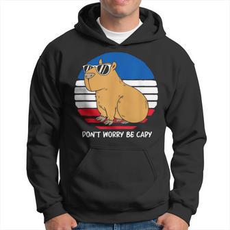 Cute Capybara With French Flag Dont Worry Be Capy Hoodie - Thegiftio UK