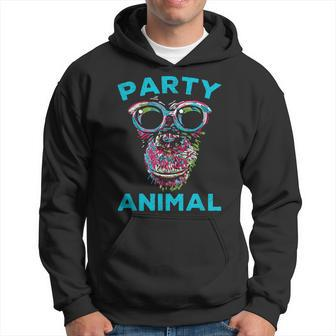 Cute Chimpanzee Party Animal Lover Colorful Monkey Hoodie - Thegiftio UK