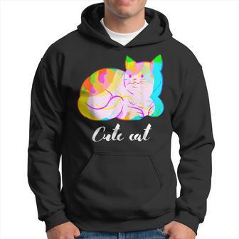 Cute Colorful Cat Cute Kitten Hoodie - Thegiftio UK