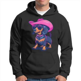 Cute Dachshund Pink Cowboy Hat Wiener Sausage Dog Puppy Hoodie | Mazezy