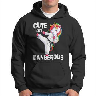 Cute But Dangerous Karate Martial Arts Unicorn Girls Hoodie - Monsterry CA