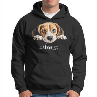 Cute Dog Graphic Love Beagle Puppy Dog Hoodie - Seseable
