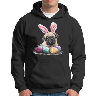 Cute Easter Pug Dog Easter Pug Dog Happy Easter Hoodie - Thegiftio UK