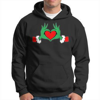 Cute Elf Give Hand Heart Christmas Costume Xmas Clothing Hoodie - Thegiftio UK
