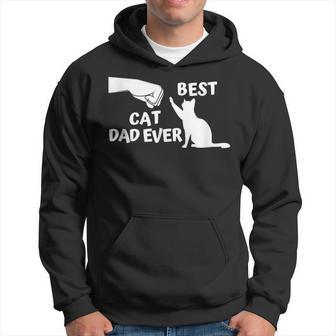 Cute And Best Cat Dad Ever Paw Print Fist Bump Hoodie - Thegiftio UK