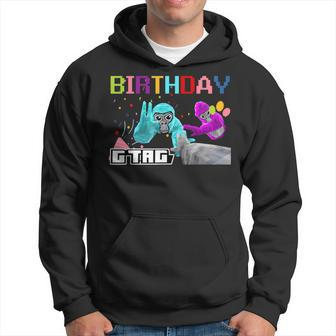 Cute Gorilla Game Birthday Decorations Monke Tag Vr Gamer Hoodie - Monsterry