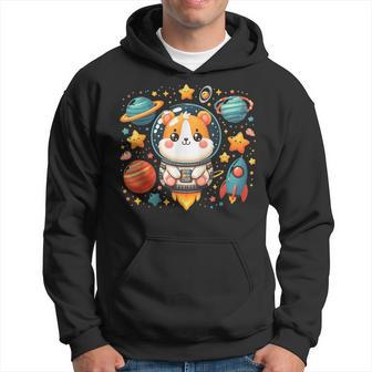 Cute Hamster Astronaut In Space Hamster Lover Hoodie - Thegiftio UK