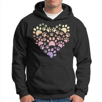 Cute Heart Paws For Cat Owners Hoodie - Thegiftio UK