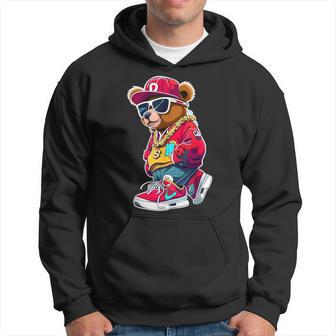 Cute Hip Hop Teddy Bear 90 Hip Hop Clothing Graffiti Hoodie - Thegiftio UK