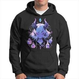 Cute Kawaii Witchy Demonic Lady Crystal Alchemy Pastel Goth Hoodie - Seseable