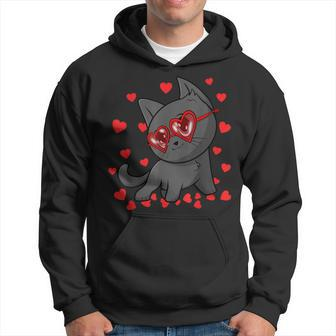 Cute Kitten Vday For Kitty Lovers Cat Valentines Day Hoodie - Monsterry
