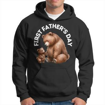 Cute Papa Lovely Bear First Time Dad Father's Day 2024 Hoodie - Thegiftio UK