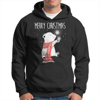 Cute Polar Bear Scarf Merry Christmas Xmas Holidays Hoodie | Mazezy