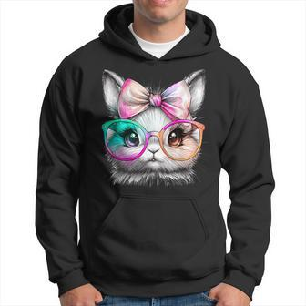 Cute Rabbit With Glasses Tie-Dye Easter Day Bunny Hoodie | Mazezy