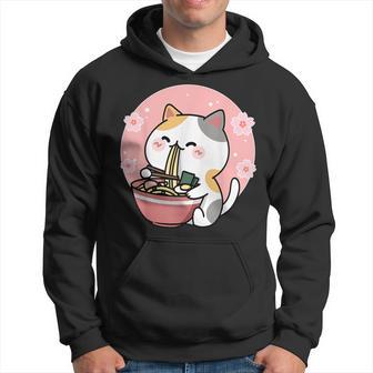 Cute Ramen Cat Kawaii Anime Sakura Pink Hoodie - Monsterry CA