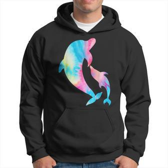 Cute Tie-Dye Dolphin Parent And Child Dolphins Hoodie | Mazezy