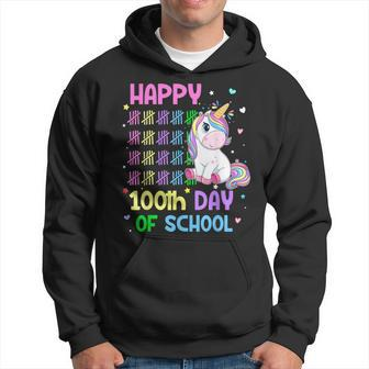 Cute Unicorn Happy 100Th Day Of School Unicorn Girls Teacher Hoodie - Monsterry UK
