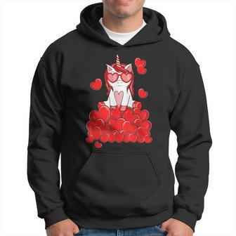 Cute Unicorn Lover Valentines Day Heart Hoodie - Thegiftio UK