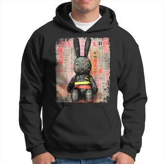 Cyberpunk Rabbit Japanese Futuristic Rabbit Samurei Hoodie - Seseable
