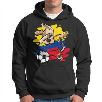 Dab Dog Colombia Soccer Fans Jersey Colombian Flag Football Hoodie - Monsterry