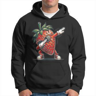 Dab Strawberry Dancing Dabbing Strawberry Fruit Hoodie - Seseable