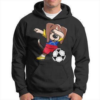 Dabbing Beagle Dog Venezuela Football Venezuelan Flag Soccer Hoodie - Monsterry UK