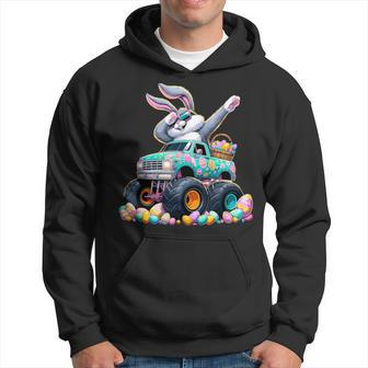 Dabbing Bunny Happy Easter Monster Truck Easter Hoodie - Seseable