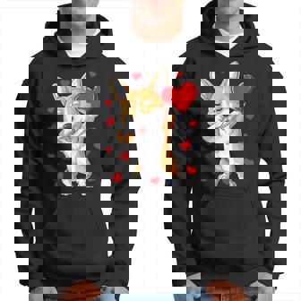 Dabbing Corgi Valentines Day Heart Boys Dog Lovers Love Hoodie - Monsterry