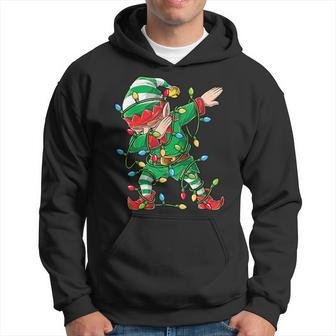 Dabbing Elf Christmas Tree Lights Xmas Family Matching Boys Hoodie - Monsterry UK