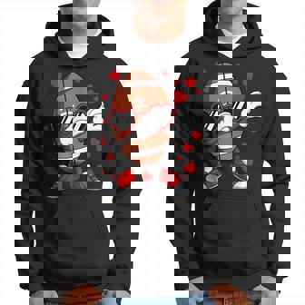 Dabbing Football Heart Glasses Valentines Day Sports Boys Hoodie - Monsterry