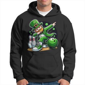 Dabbing Leprechaun Bowling Irish Bowler St Patrick's Day Hoodie - Seseable